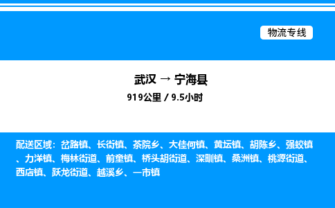 武漢到寧?？h物流專線-武漢至寧海縣貨運(yùn)公司